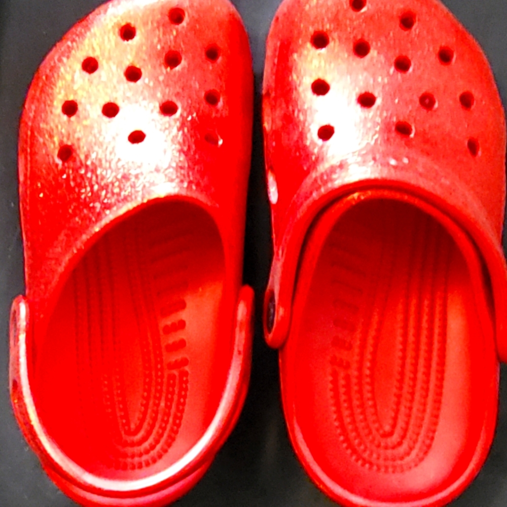 Youth girls RedGlitter Crocs